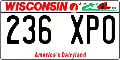 WI license plate 236XPO