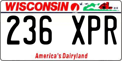 WI license plate 236XPR