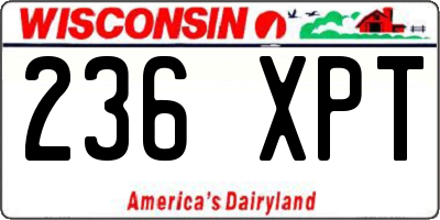 WI license plate 236XPT