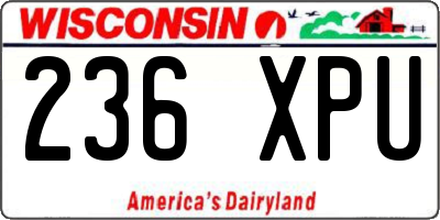 WI license plate 236XPU