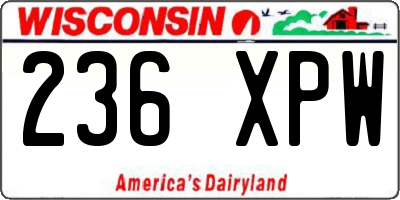 WI license plate 236XPW