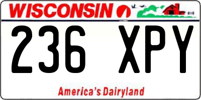 WI license plate 236XPY