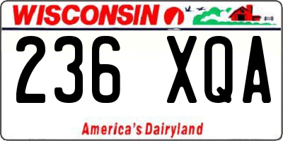 WI license plate 236XQA