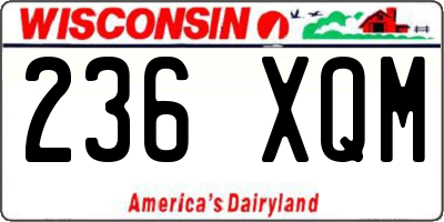 WI license plate 236XQM