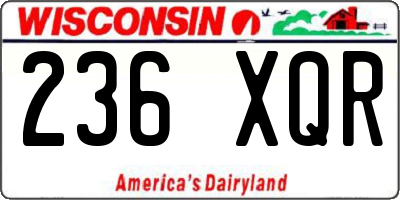 WI license plate 236XQR