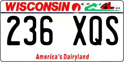WI license plate 236XQS
