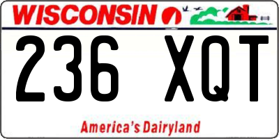 WI license plate 236XQT