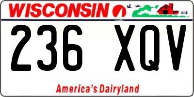 WI license plate 236XQV