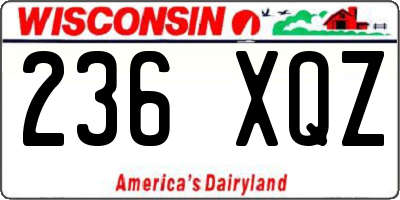 WI license plate 236XQZ