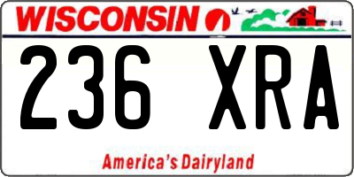 WI license plate 236XRA