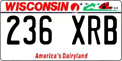 WI license plate 236XRB