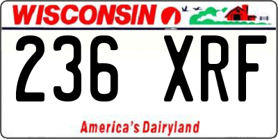 WI license plate 236XRF