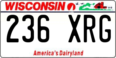 WI license plate 236XRG