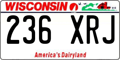 WI license plate 236XRJ