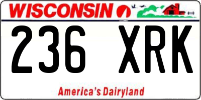 WI license plate 236XRK