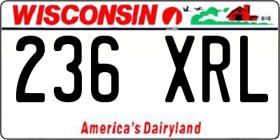 WI license plate 236XRL
