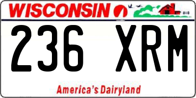 WI license plate 236XRM