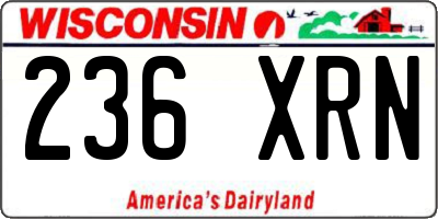WI license plate 236XRN