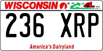 WI license plate 236XRP