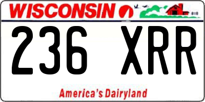 WI license plate 236XRR
