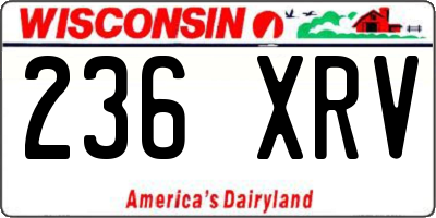 WI license plate 236XRV
