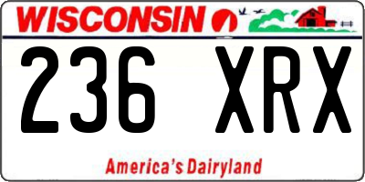 WI license plate 236XRX