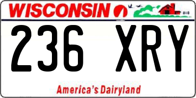 WI license plate 236XRY