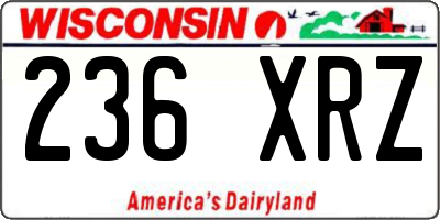WI license plate 236XRZ