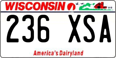 WI license plate 236XSA