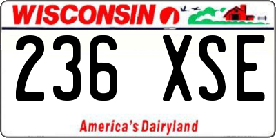 WI license plate 236XSE
