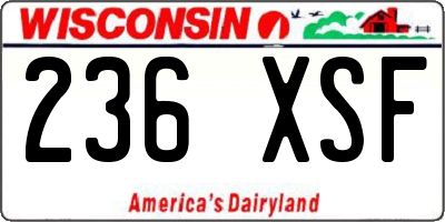 WI license plate 236XSF