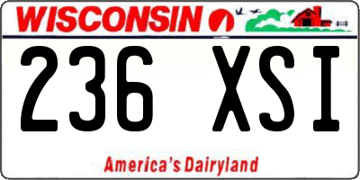 WI license plate 236XSI