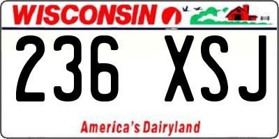 WI license plate 236XSJ