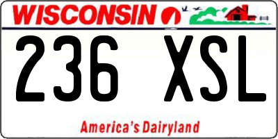WI license plate 236XSL