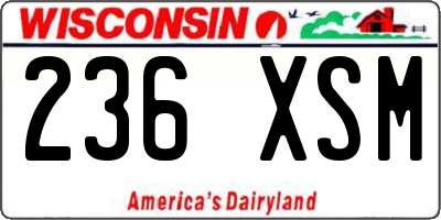 WI license plate 236XSM