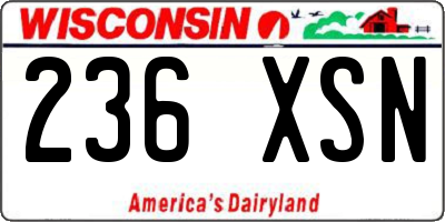 WI license plate 236XSN