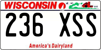 WI license plate 236XSS