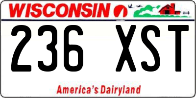 WI license plate 236XST