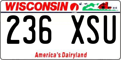 WI license plate 236XSU
