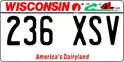 WI license plate 236XSV