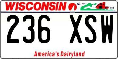 WI license plate 236XSW