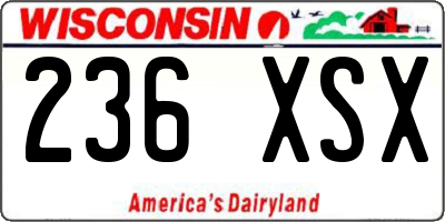 WI license plate 236XSX