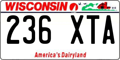 WI license plate 236XTA