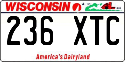 WI license plate 236XTC