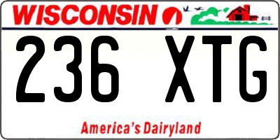 WI license plate 236XTG