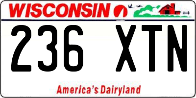 WI license plate 236XTN