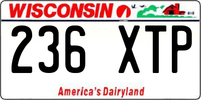 WI license plate 236XTP