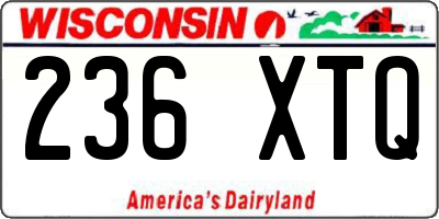 WI license plate 236XTQ