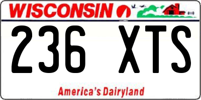 WI license plate 236XTS