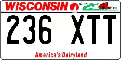 WI license plate 236XTT